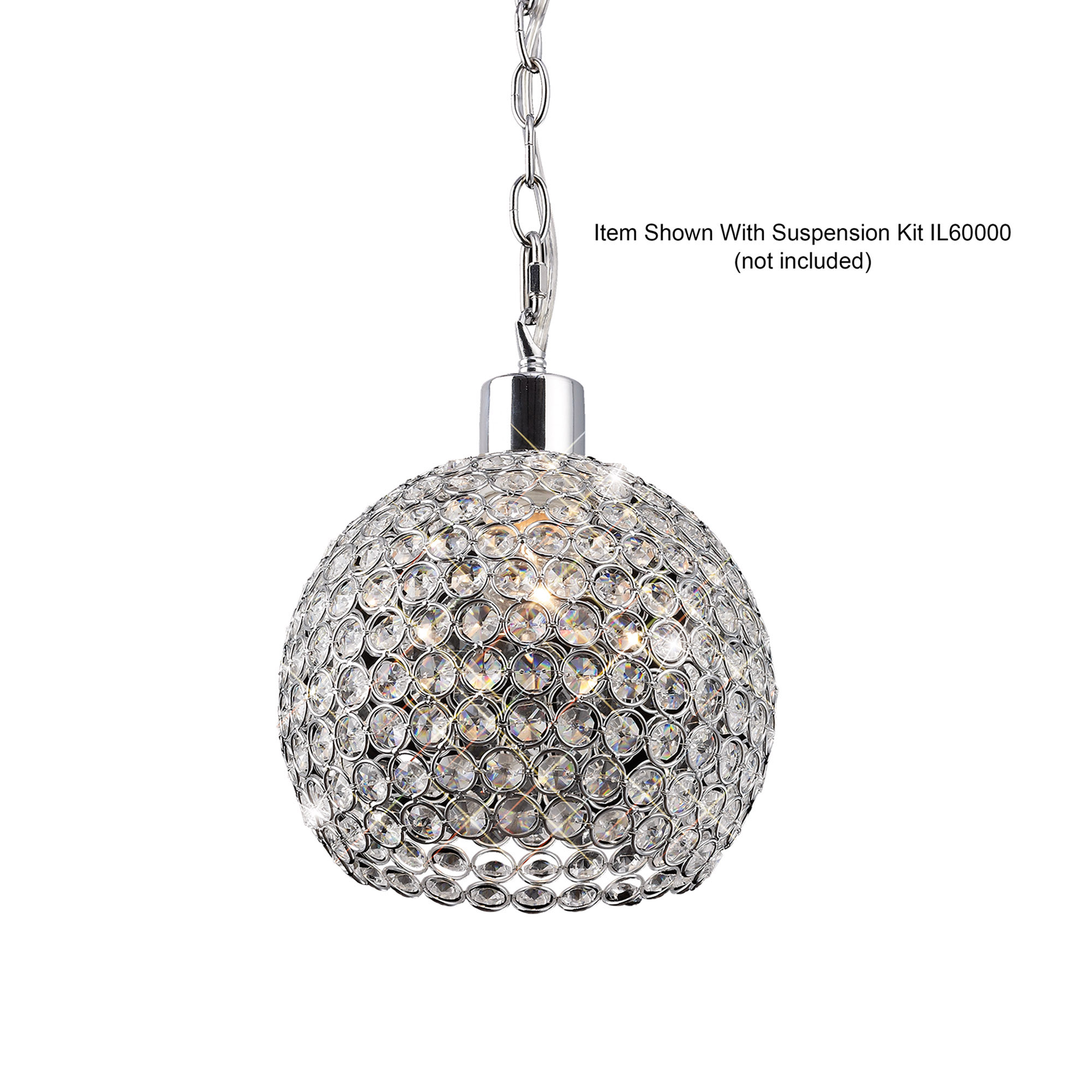 Kudo Polished Chrome Shades Diyas Glass Shades